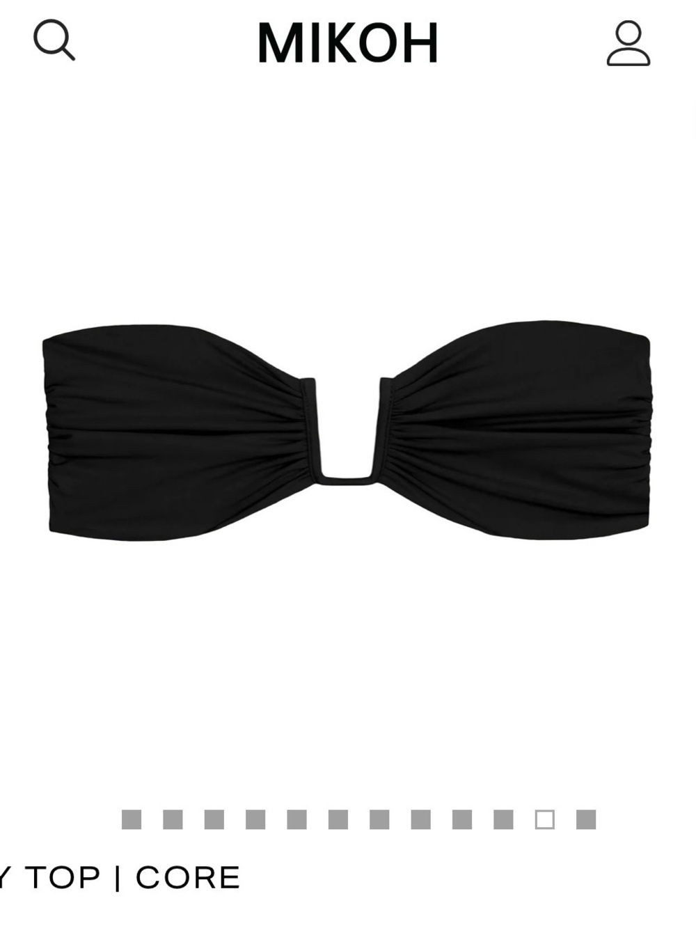 MIKOH Romy Black Bandeau Top XL